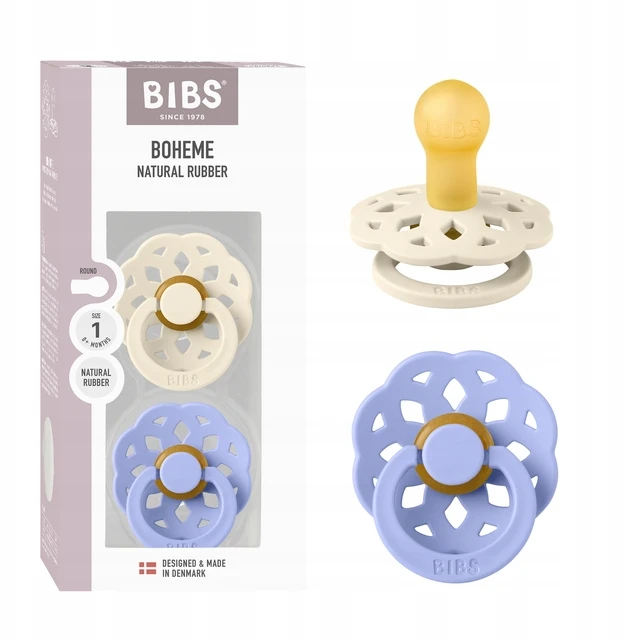 BIBS Boheme kūdikio čiulptukas 2 vnt apvalus be BPA. Apvalus 0m+ Ivory/Hush