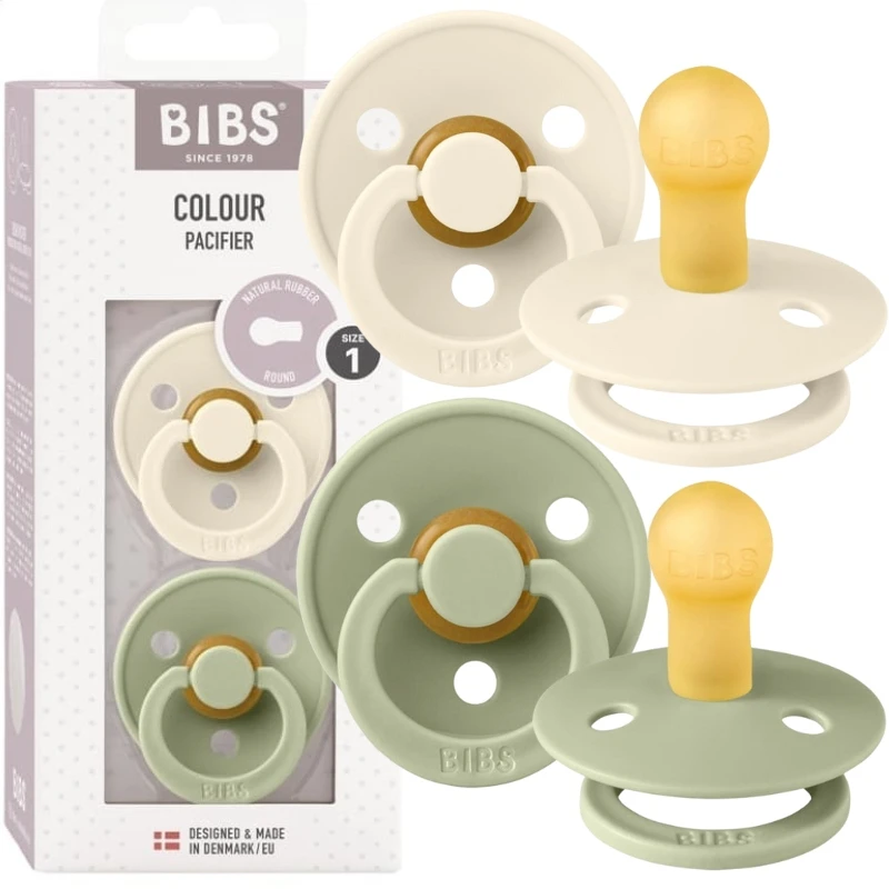 BIBS čiulptukų rinkinys 1 dydis (0 - 6 mėn.) Sage / Ivory