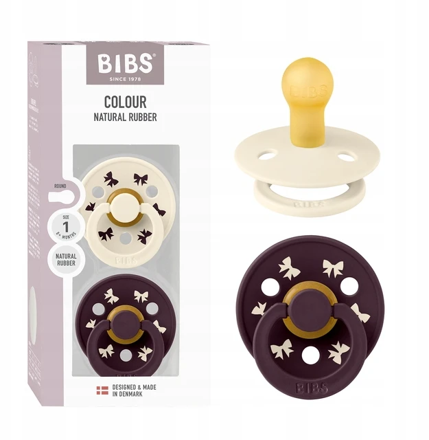 BIBS čiulptukas nuo pilvo dieglių 0m+ 2 vnt COLOR apvali hevea guma