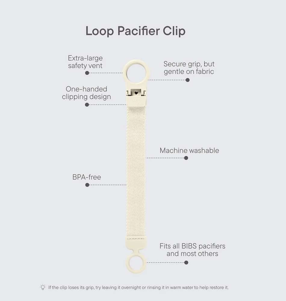 BIBS čiulptuko laikiklis Loop Ivory, baltas