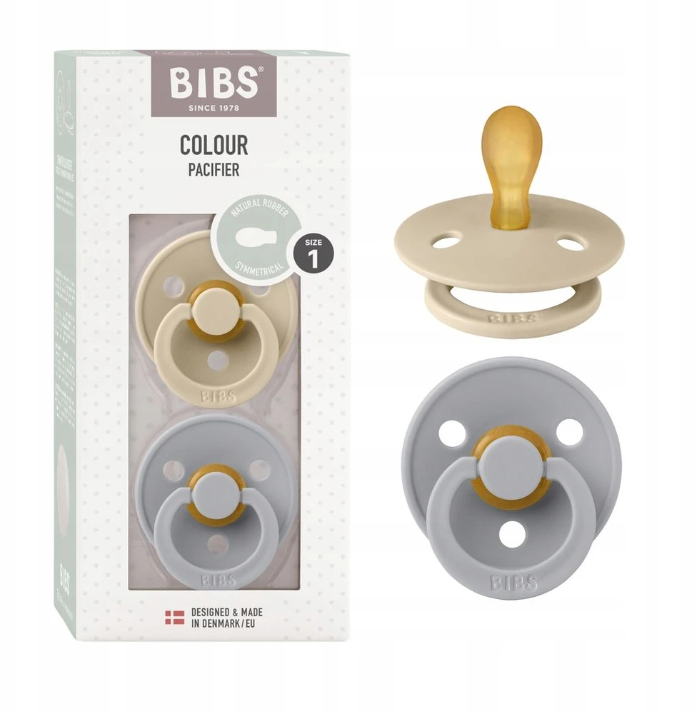BIBS Color čiulptukas kūdikiui 2 vnt 0m+ simetriškas Vanilla / Cloud