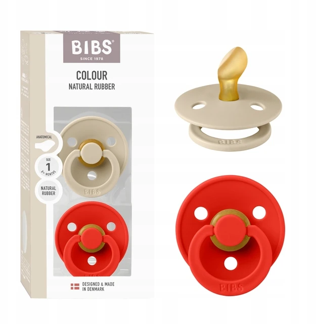 BIBS Color čiulptukas kūdikiui 2 vnt. Anatominis plokščias 0m+ Vanilė/Obuolys