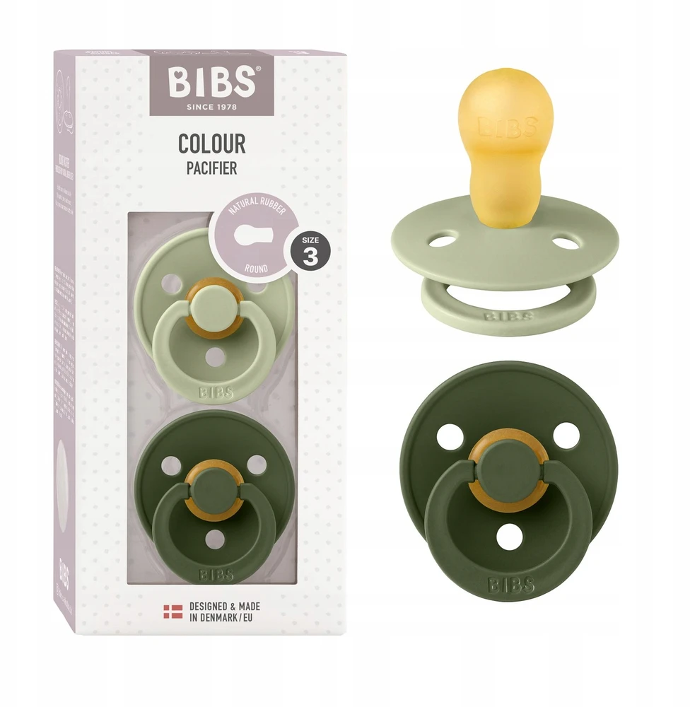 BIBS Color čiulptukas kūdikiui 2 vnt. Guma 18m+ Sage&Hunter Žalias