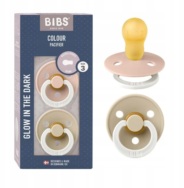 BIBS 18+ mėn. čiulptukai COLOUR NIGHT, 2 vnt., Vanilla/Blush