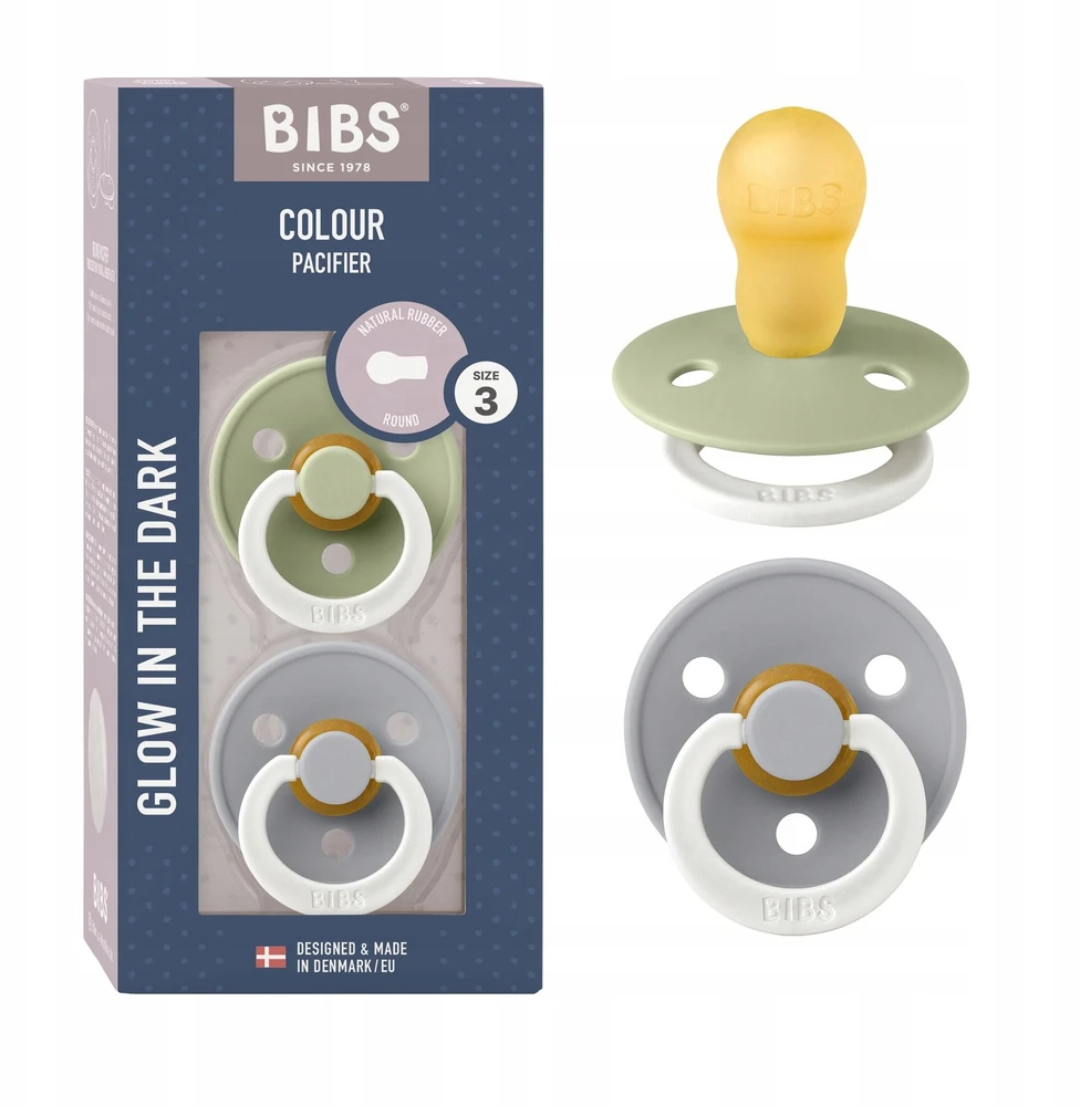 BIBS 18+ mėn. čiulptukai COLOUR NIGHT, 2 vnt., Sage/Cloud