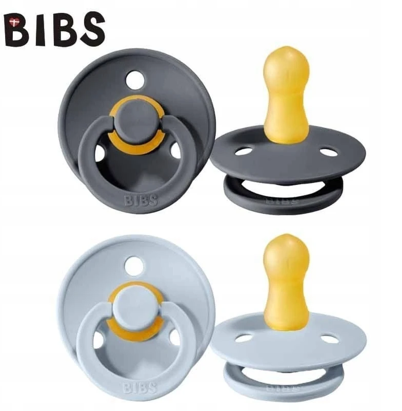 BIBS 0-6 mėn. čiulptukai COLOUR, 2 vnt., Iron/Baby Mėlyna