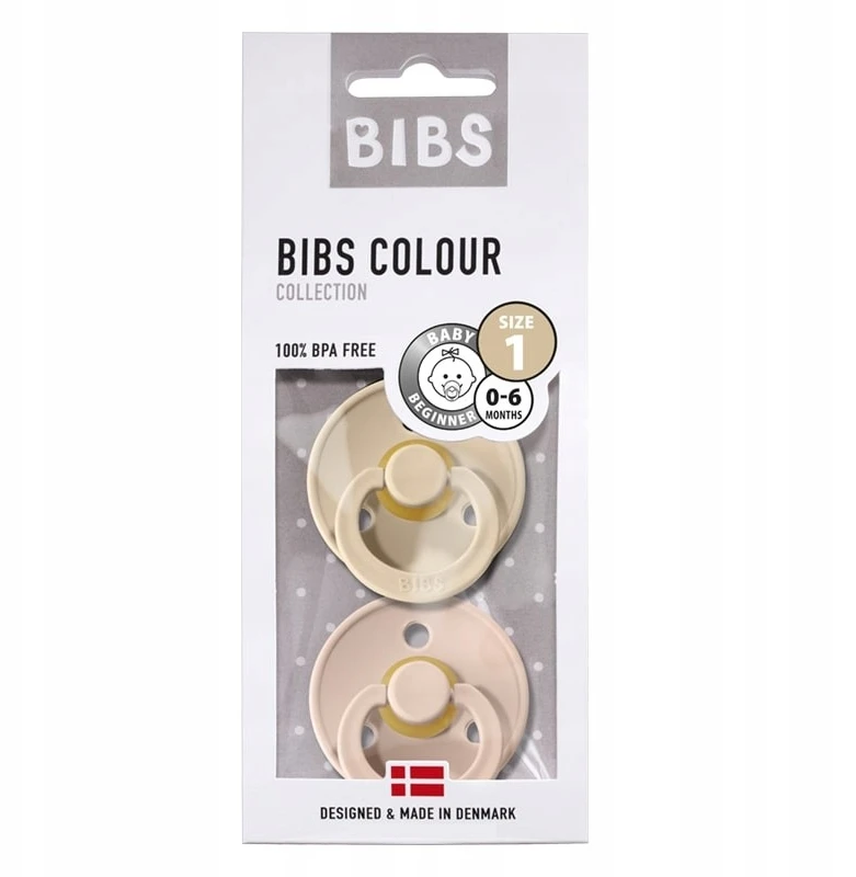 BIBS 0-6 mėn. čiulptukai COLOUR, 2 vnt., Vanilla/Blush
