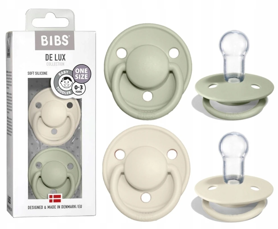 BIBS čiulptukų rinkinys (0 - 36 mėn.) De Lux Ivory / Sage