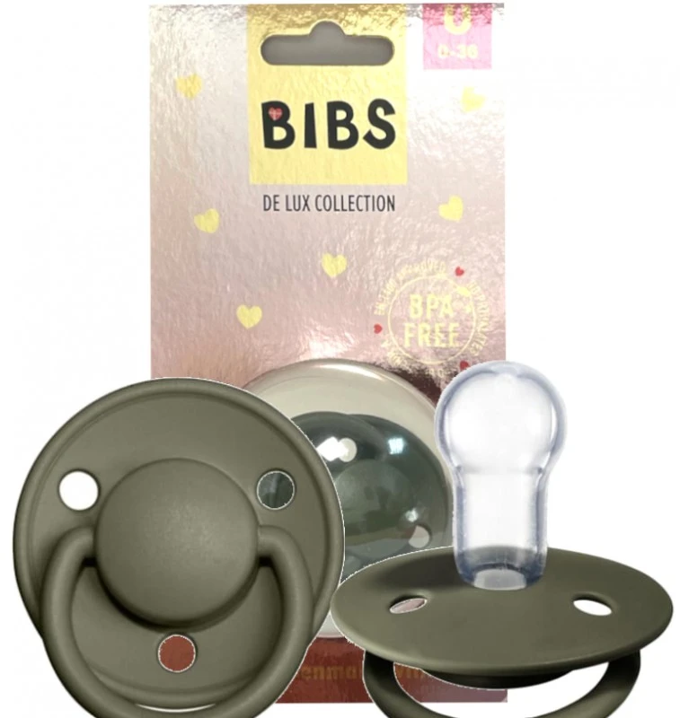 Bibs De Lux Silikoninis čiulptukas, chaki spalvos, 0-36 m
