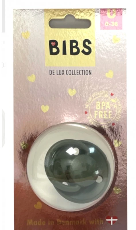 Bibs De Lux Silikoninis čiulptukas, chaki spalvos, 0-36 m