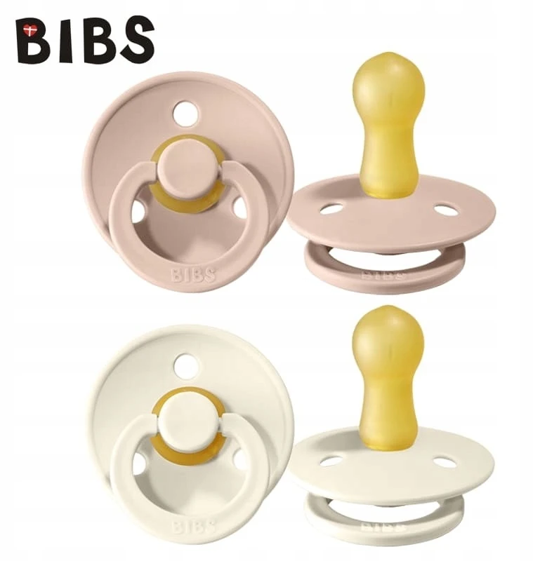 BIBS hevea čiulptukas 6-18 RUBBER 2 pak. Blush ivory
