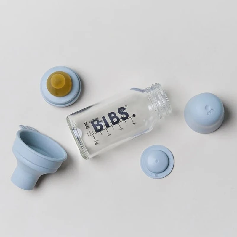 BIBS kūdikio buteliukas 110 ml MAUVE HEVEA guminis spenelių stiklas