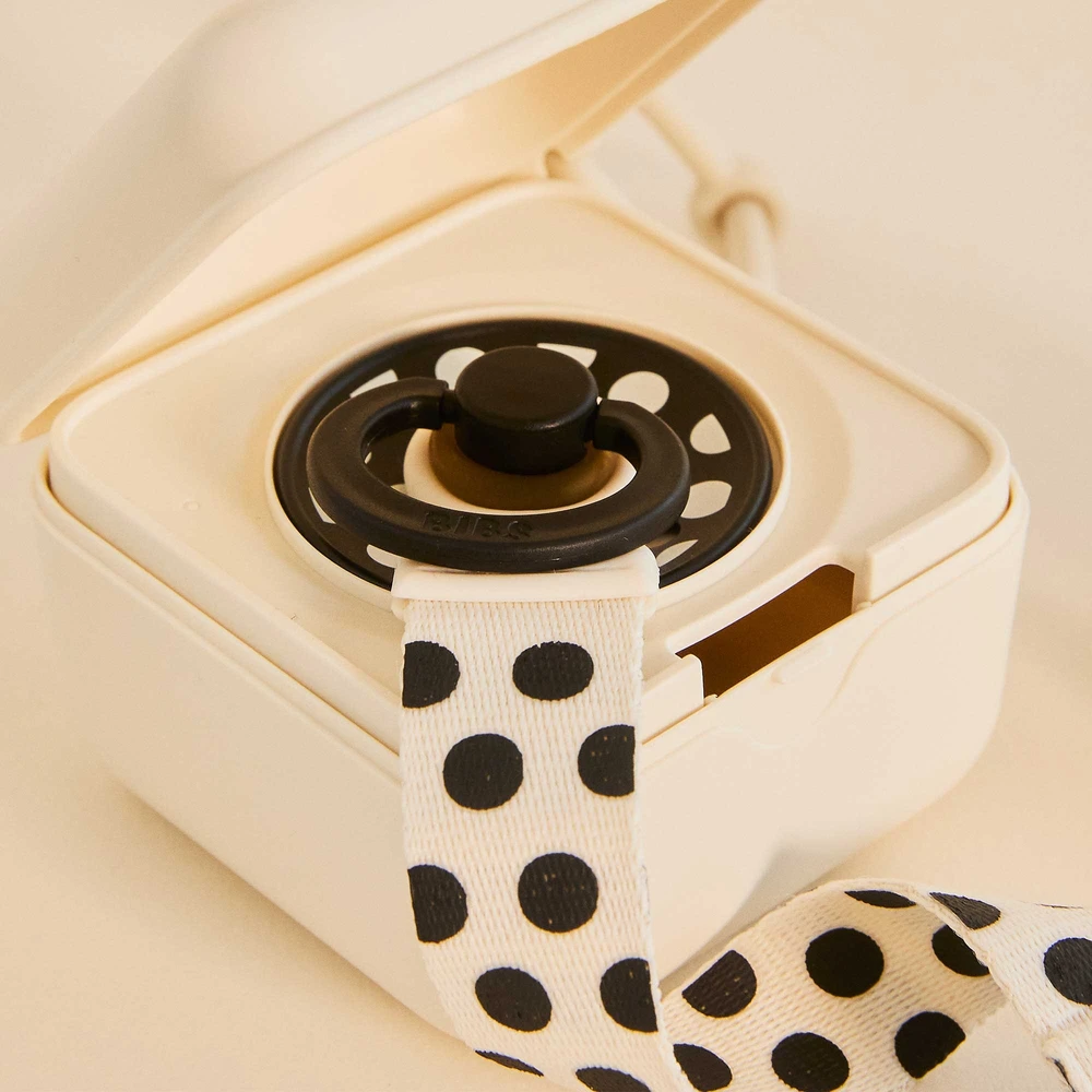 BIBS Loop Polka Dots čiulptuko segtukas 2026 elegantiškas poliesteris 0+ Ivory