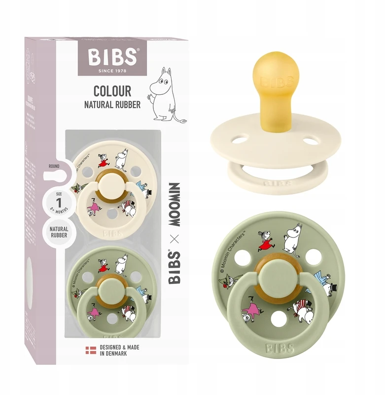 BIBS x MOOMIN čiulptukų rinkinys 1 dydis (0 - 6 mėn.) Friends-ivory-mix