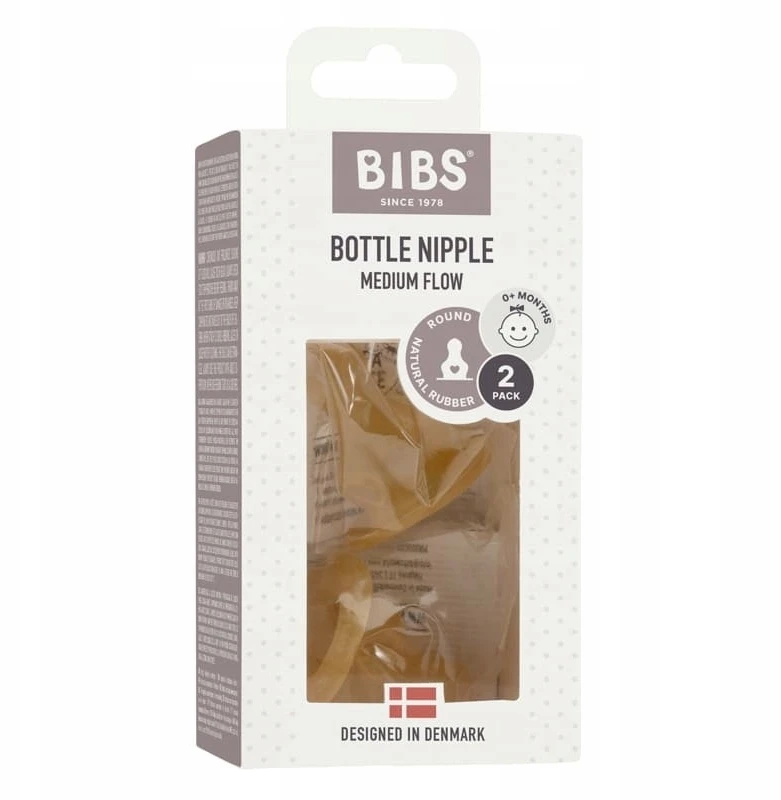 Bibs Seilinukai Guminis buteliuko spenelis 3 m+ 2 vienetų rinkinys BPA FREE MEDIUM Flow