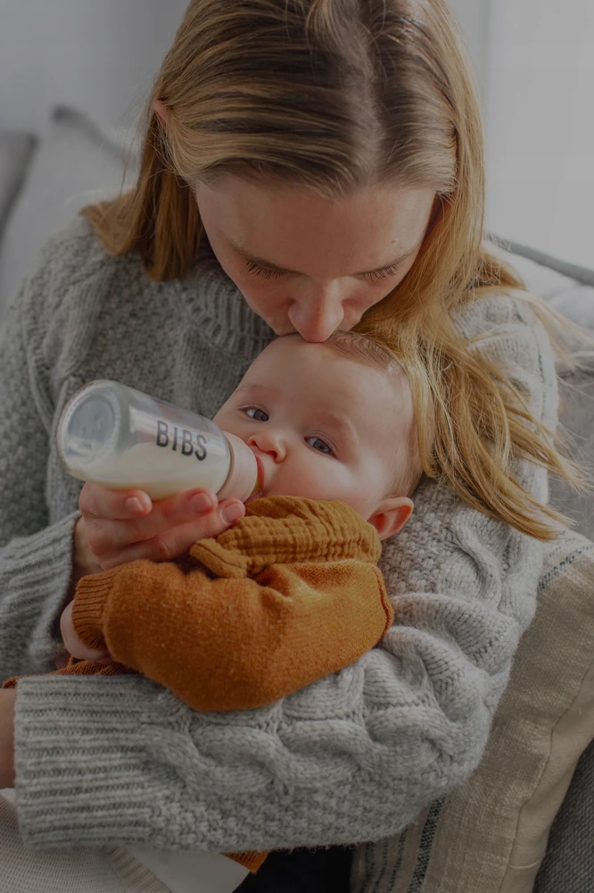 BIBS stiklinis kūdikių buteliukas, nuo pilvo dieglių, be BPA, 225 ml violetinis