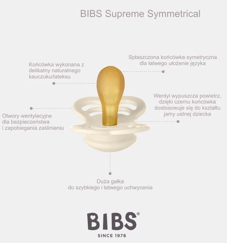 Bibs Supreme kaučiuko čiulptukas 2 vnt. 0 m+