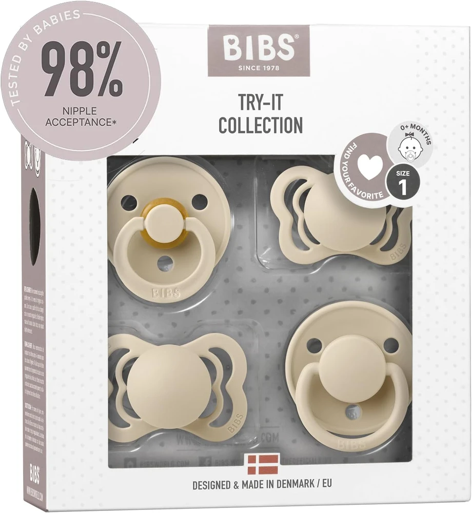 Bibs Try-it kolekcijos čiulptukai 4 vnt. 0+ mėn. įvairūs