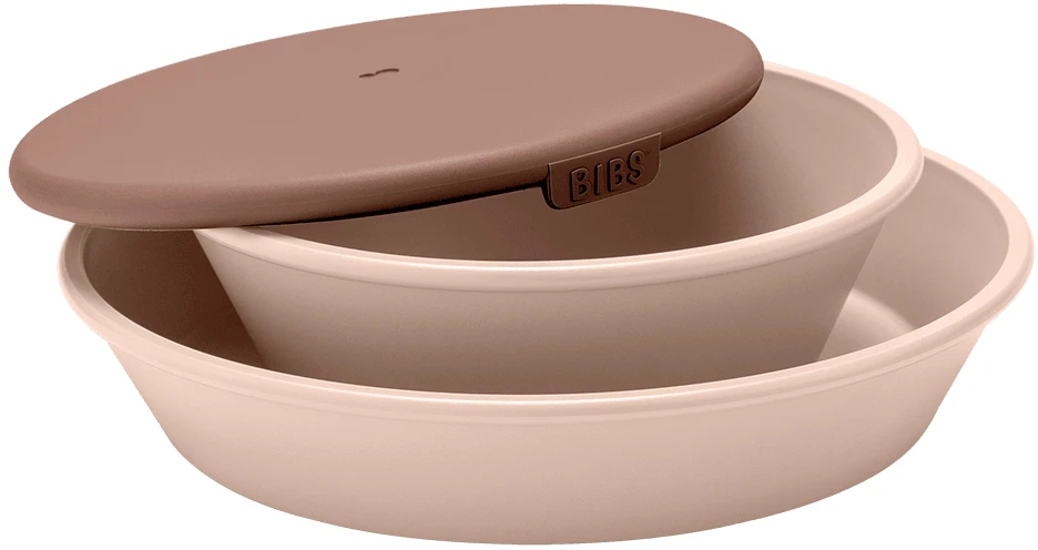 BIBS | Vakarienės rinkinys | PAKALINĖS LĖŠTES RINKINYS lėkštė ir dubuo | spalva BLUSH