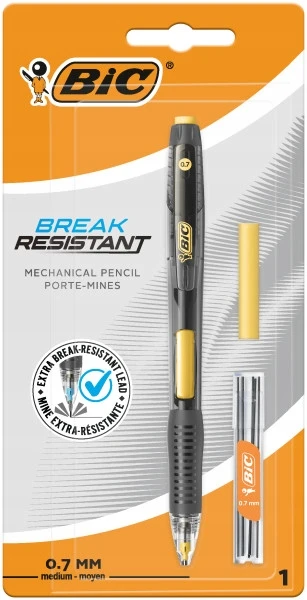 Bic automatinis pieštukas 0.7mm, su priedais, atsparus lūžiams