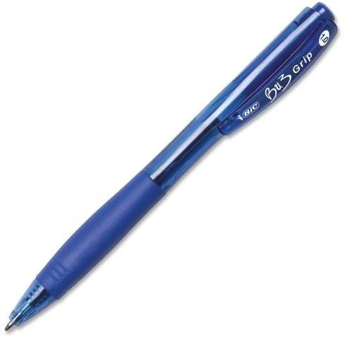 Bic Bu3 Grip mėlynas rašiklis, 4 vnt.