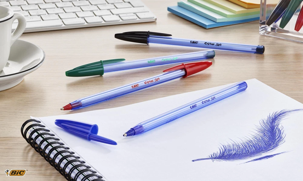 Bic Cristal Soft juodas rašiklis, 1.2mm