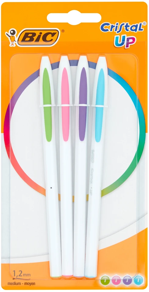 Bic Cristal Up pasteliniai rašikliai, 4 spalvos