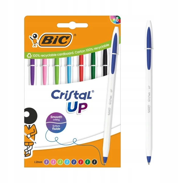 Bic Cristal Up rašikliai, 8 spalvų rinkinys