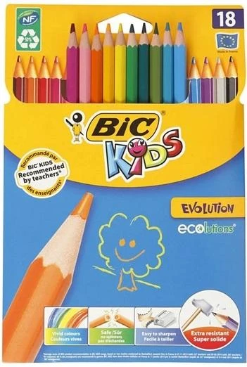BIC Dėklas 18 Spalvotųjų pieštukų Evolution