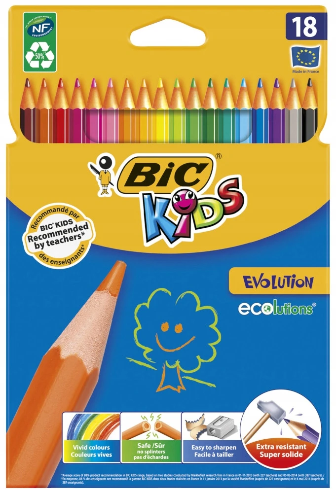 BIC Dėklas 18 Spalvotųjų pieštukų Evolution