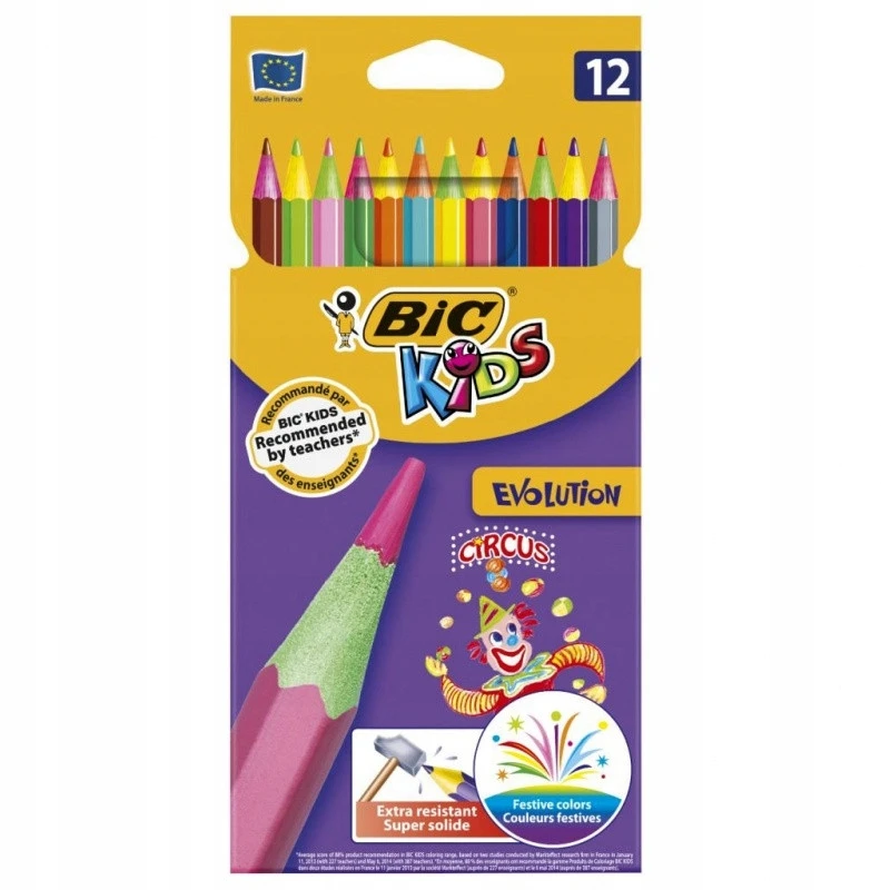 Bic Evolution spalvoti pieštukai, 12 vnt.