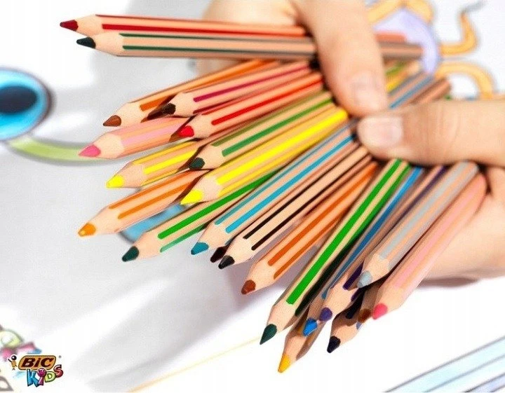BIC Evolution Stripes pieštukai, didelis 18 spalvų rinkinys