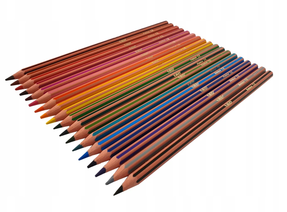 BIC Evolution Stripes pieštukai, didelis 18 spalvų rinkinys