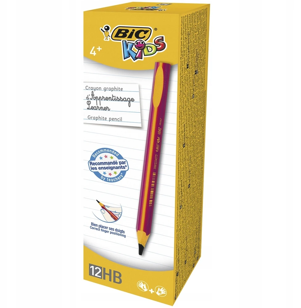 Bic Evolution trójkątny ołówek Hb dla dziewczynek – nauka pisania