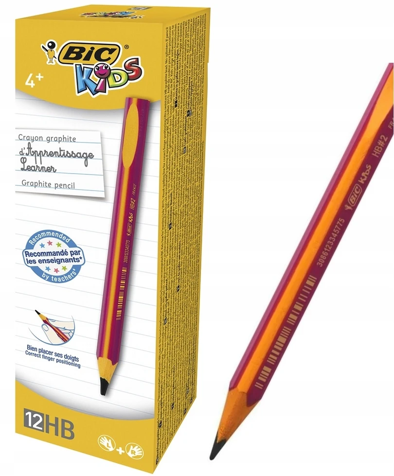 Bic Evolution trójkątny ołówek Hb dla dziewczynek – nauka pisania