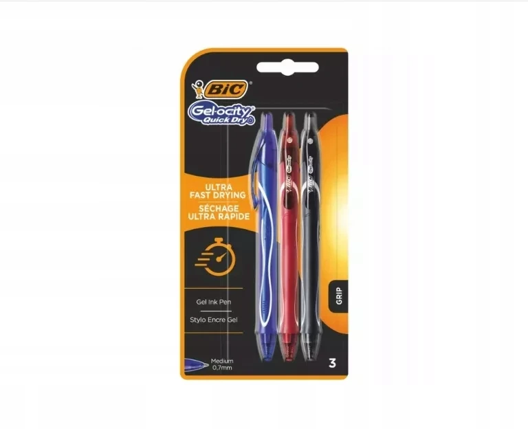 Bic Gel-ocity Quick Dry geliniai rašikliai, 3 spalvos