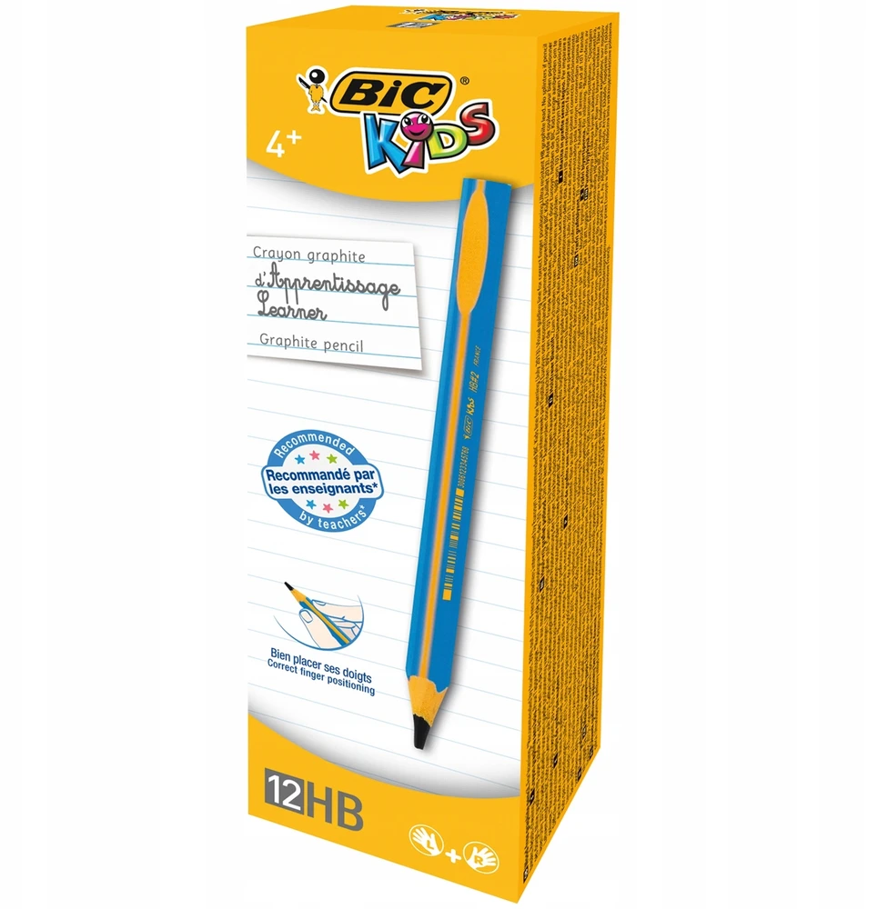 Bic Grafito kreidos - B - Mokymasis - 12 vnt. dėžutėje - Mėlynas korpusas - Nuo 4 metų