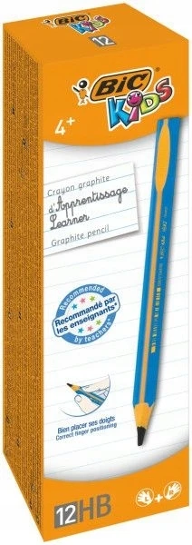 Bic Grafito kreidos - B - Mokymasis - 12 vnt. dėžutėje - Mėlynas korpusas - Nuo 4 metų