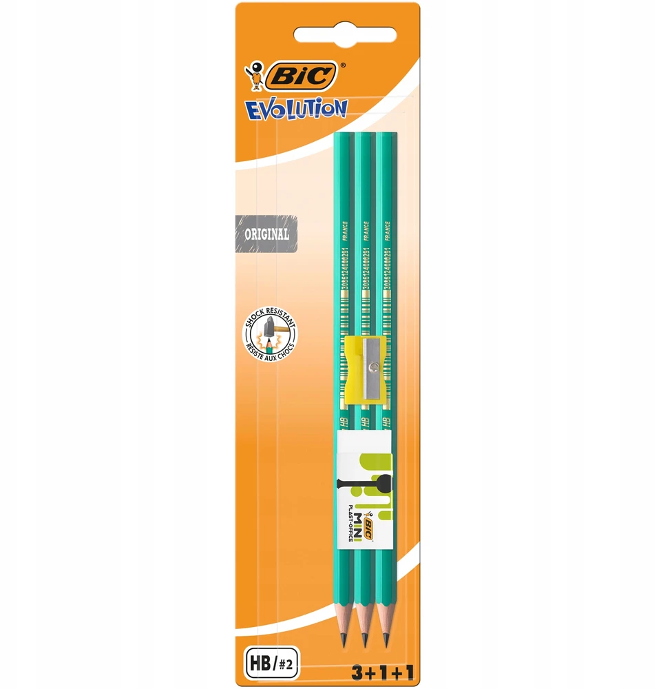 Bic Hb pieštukų rinkinys su trintuku ir drožtuku