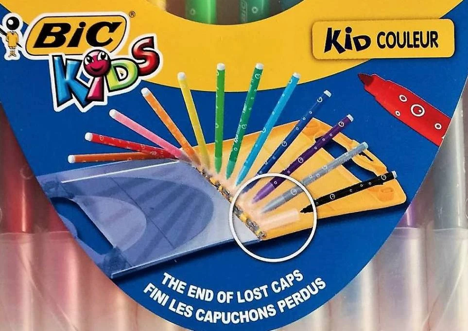 Bic Kid Couleur flomasteriai, 12 spalvų, su plaunamu rašalu