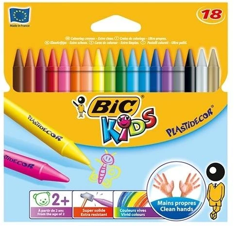 BIC KIDS PLASTIDECOR KREDKI ŚWIECOWE 18 KOLORÓW