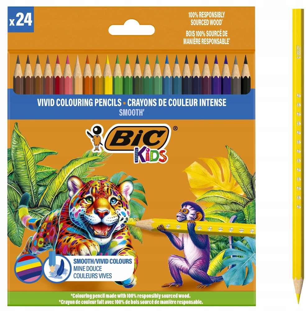 Bic Kids BIC Spalvoti pieštukai Kids Smooth 24 spalvų rinkinys