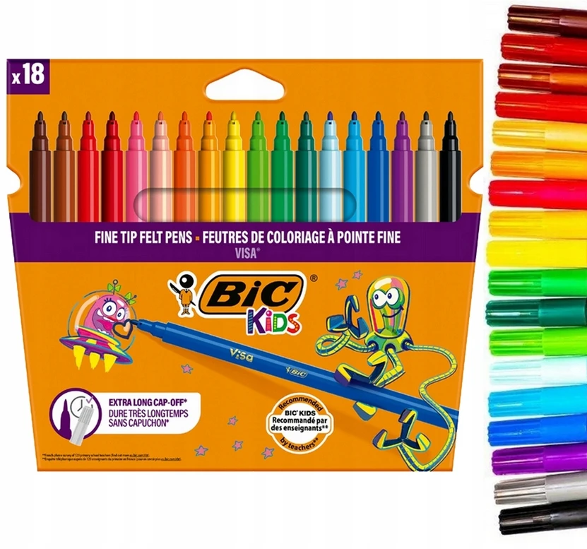 BIC KIDS Visa spalvoti žymekliai 18 vnt