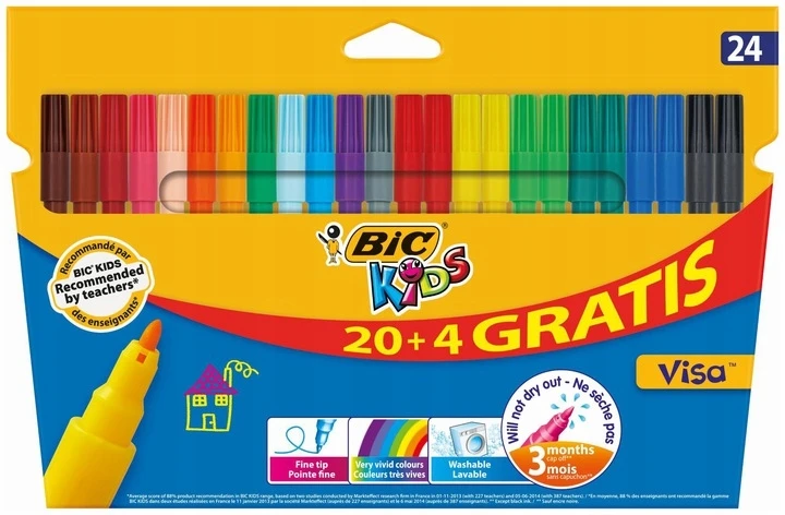 Flomasteriai BIC KIDS VISA 897098, 24 vnt.
