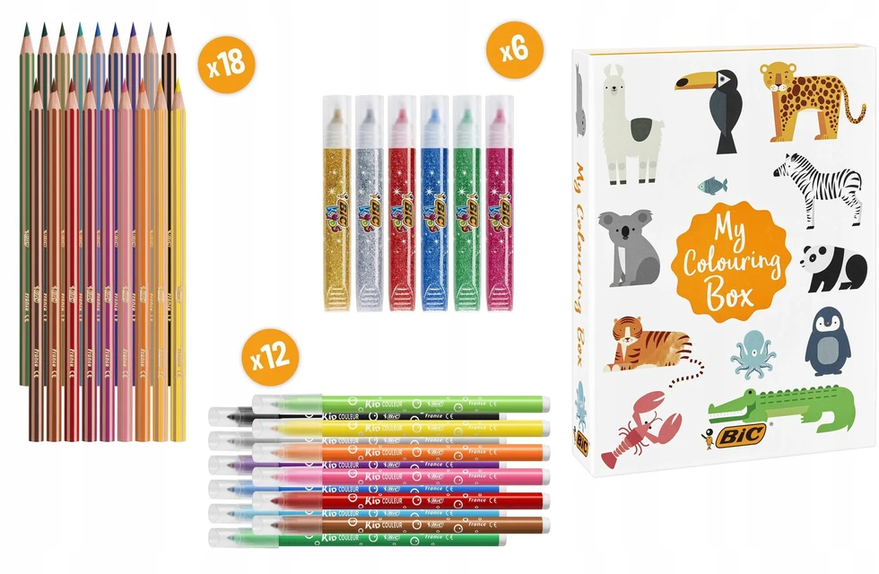 Bic Kūrybinis Rinkinys 36 Vnt. - Pieštukai, Flomasteriai, Spalvinimo Knygelė + Rankšluostis