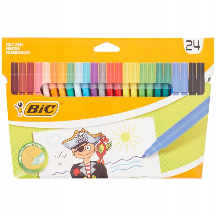 Bic markas žymekliai, 24 spalvos, plonas galiukas, vaikams