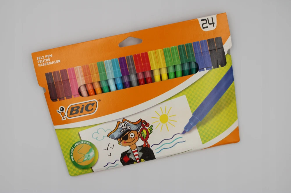 Bic markas žymekliai, 24 spalvos, plonas galiukas, vaikams