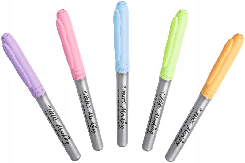 Bic permanentiniai markeriai, 5 spalvų rinkinys