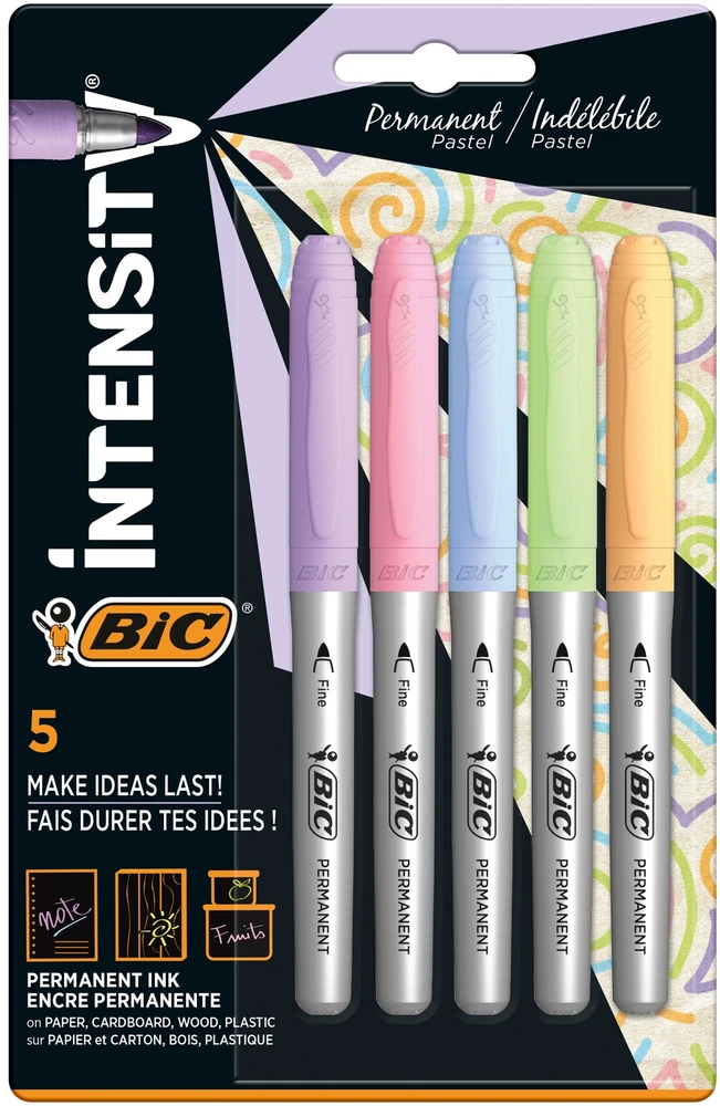 Bic permanentiniai markeriai, 5 spalvų rinkinys