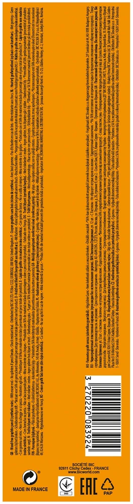 Bic Pieštukai su trintuku Evolution Original, pakuotėje 12 vnt. 083924